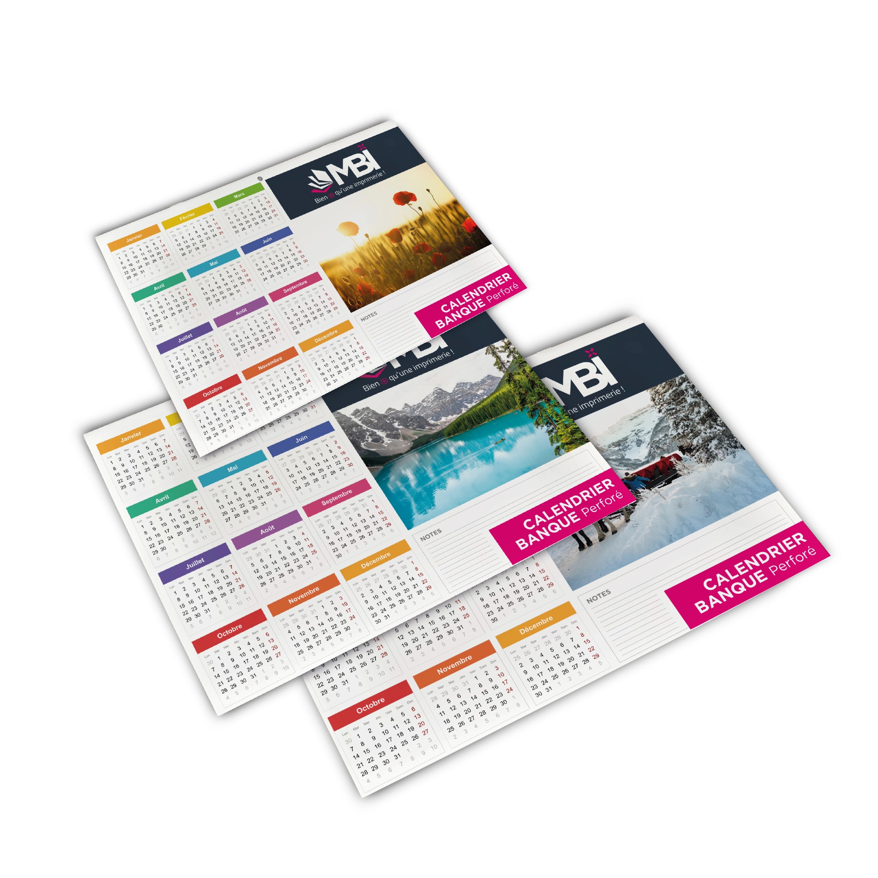 Mini calendrier publicitaire  Calendriers bancaires publicitaires format  postal