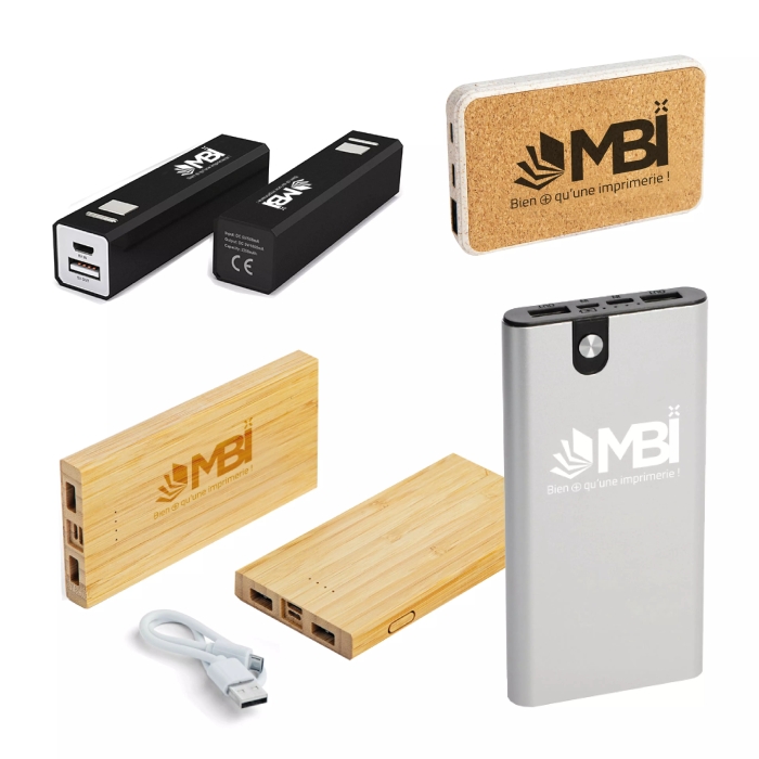 Batterie publicitaire & powerbank personnalisé en gravure  - MBI