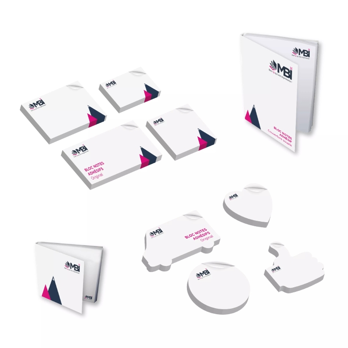 Impression bloc-notes adhésifs, post it personnalisable pas cher - MBI