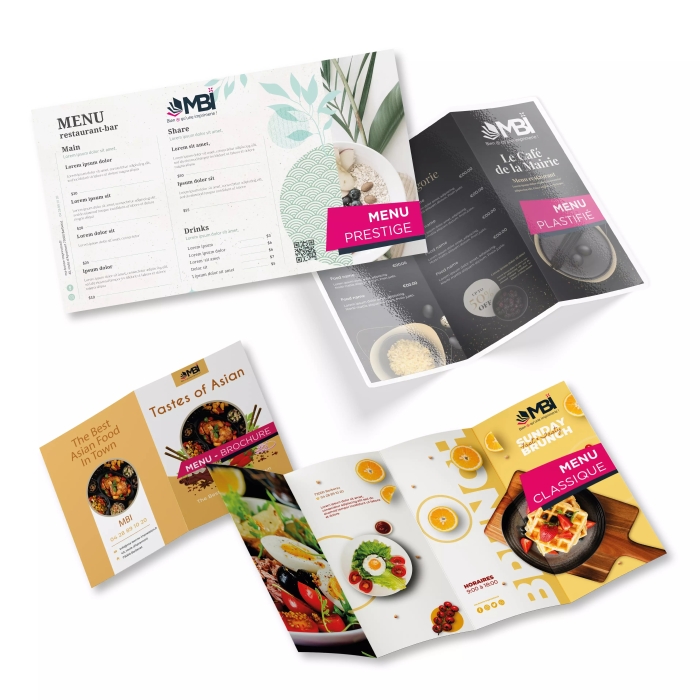 Impression menu pour restaurant - Supports de qualité & pas cher - MBI