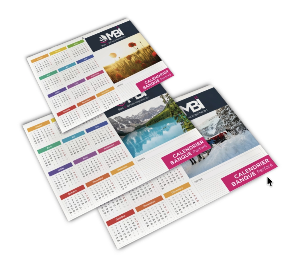 Calendrier bancaire A5, A4, A3, 53x40 : quel format privilégier ?