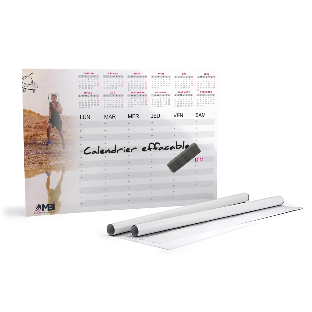 Calendrier effaçable et inscriptible : planifier, effacer, recommencer