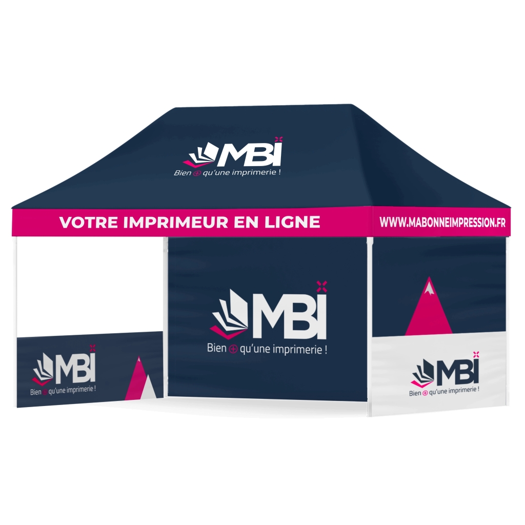 Barnum publicitaire : 3x3 ou 3x6, structure et toile